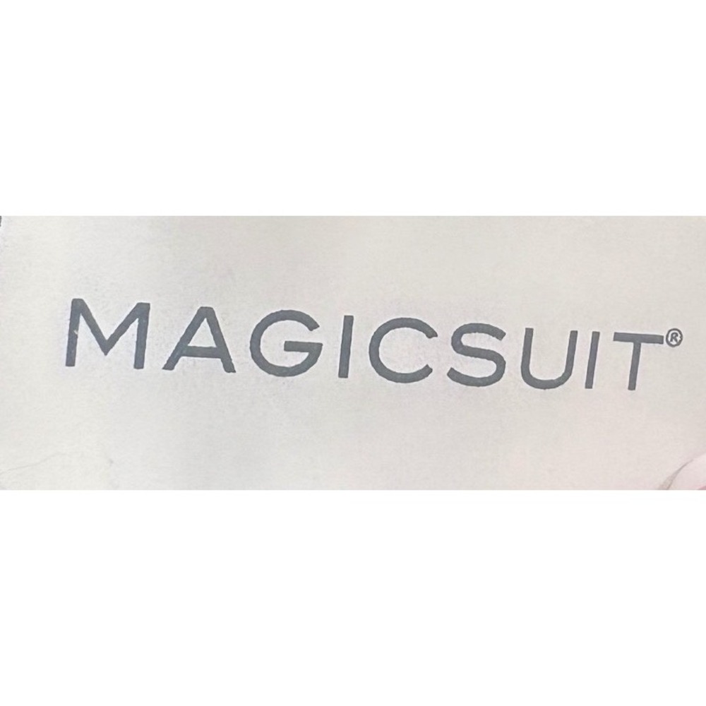 Magicsuit Navy Blue Ruched One Piece Swimsuit Silver Bead Straps Womens 14 - Picture 4 of 7
